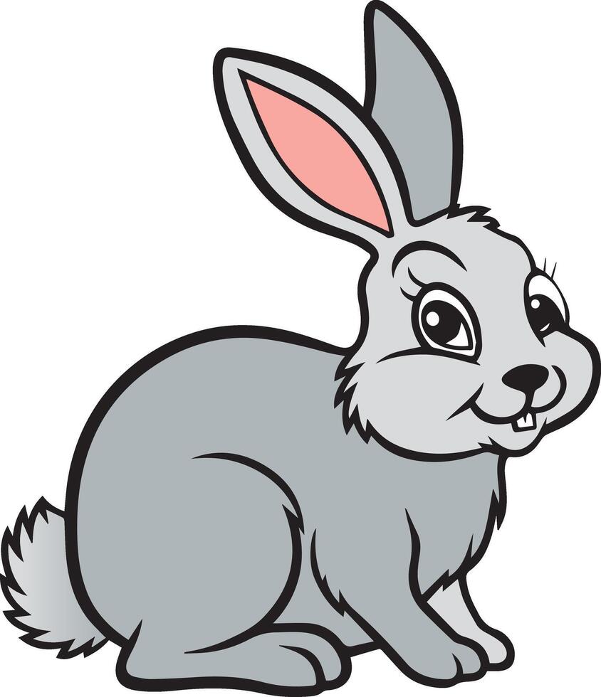 A cartoon rabbit sitting on a white background vector