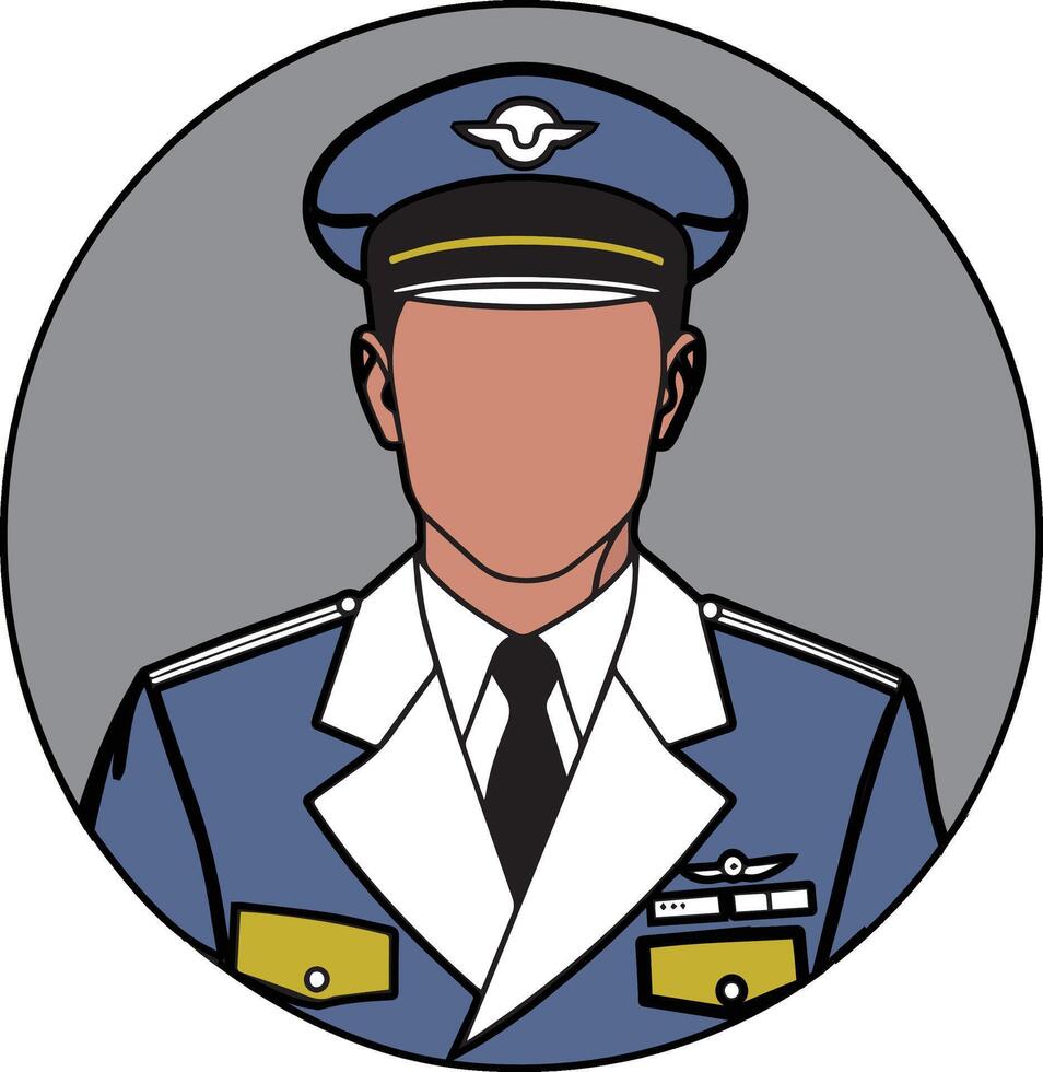 Aviation pilot icon vector