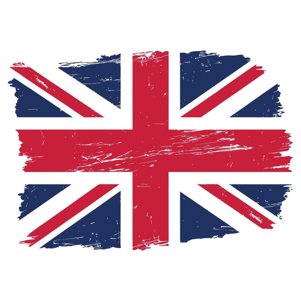 Great Britain UK flag Grunge. vector