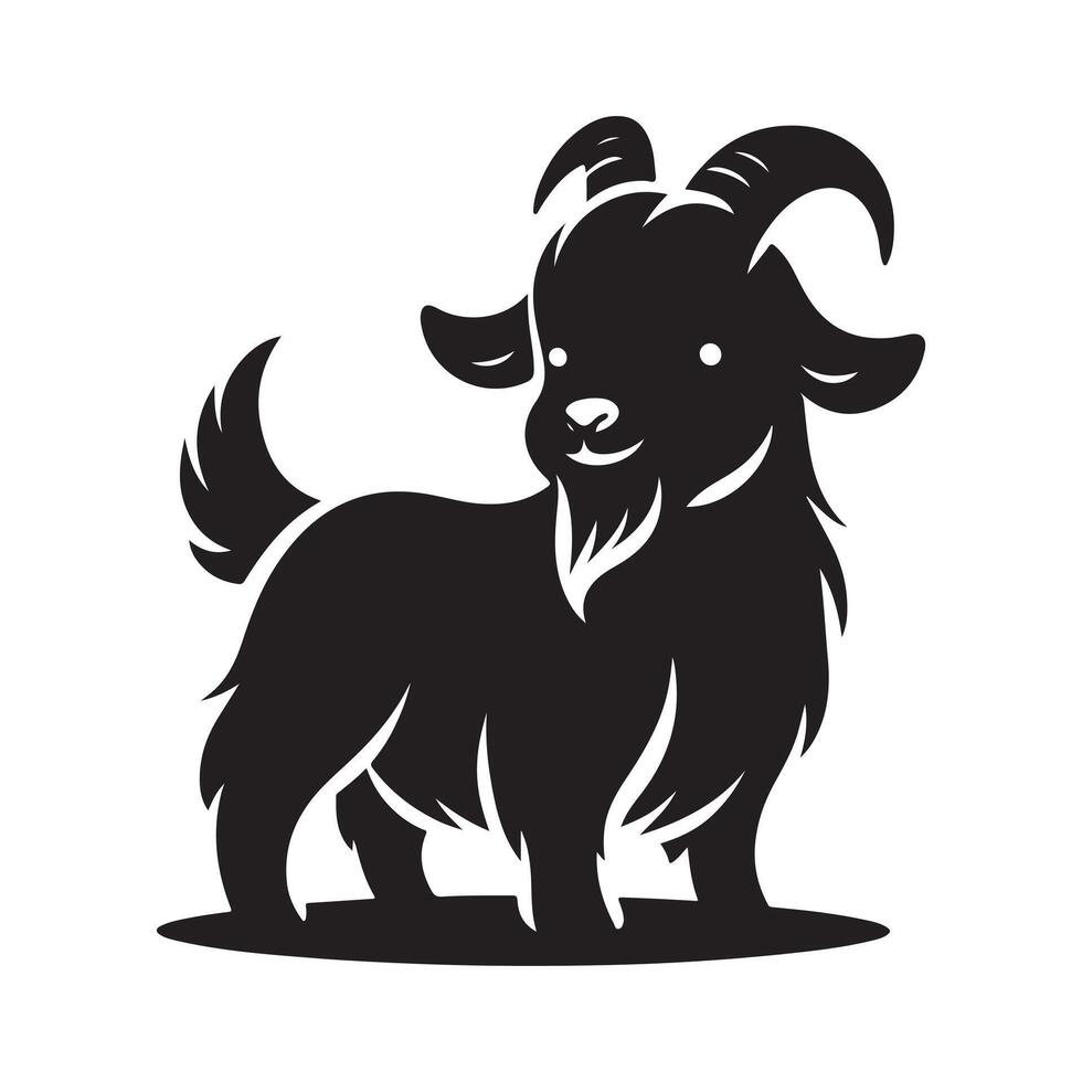 Rustic Goat Silhouettes for Farmhouse and Vintage Designs vector