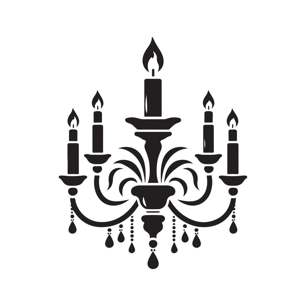 Detailed Candle Silhouettes for Tattoos, Decals, and Graphics vector