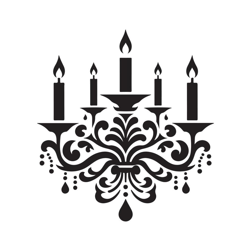 Gothic Candle Silhouettes for Halloween and Dark Art Projects vector