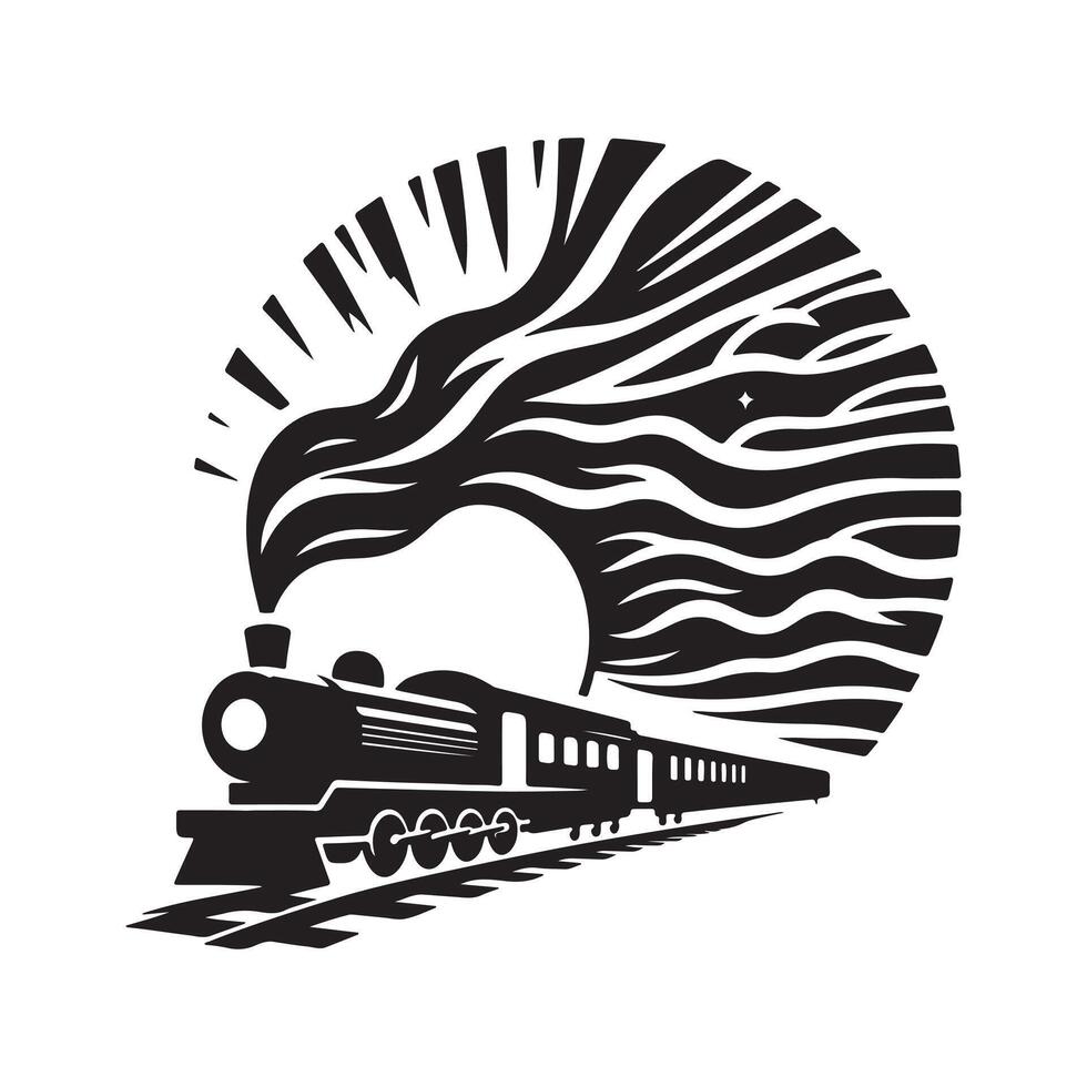 High-Quality Train Silhouettes for Diverse Design Applications vector