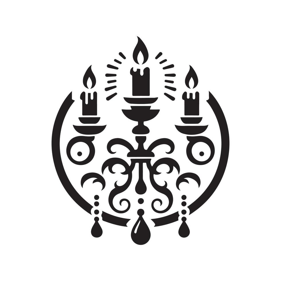 Candle Silhouette Vectors Art for Spiritual and Meditation Graphics