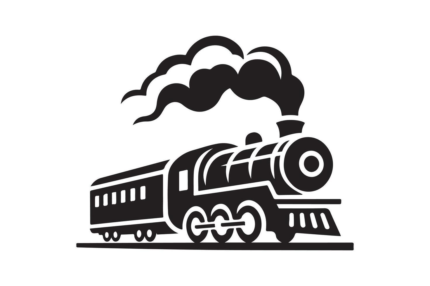 Elegant Train Silhouettes for Historic Railway Promotion vector