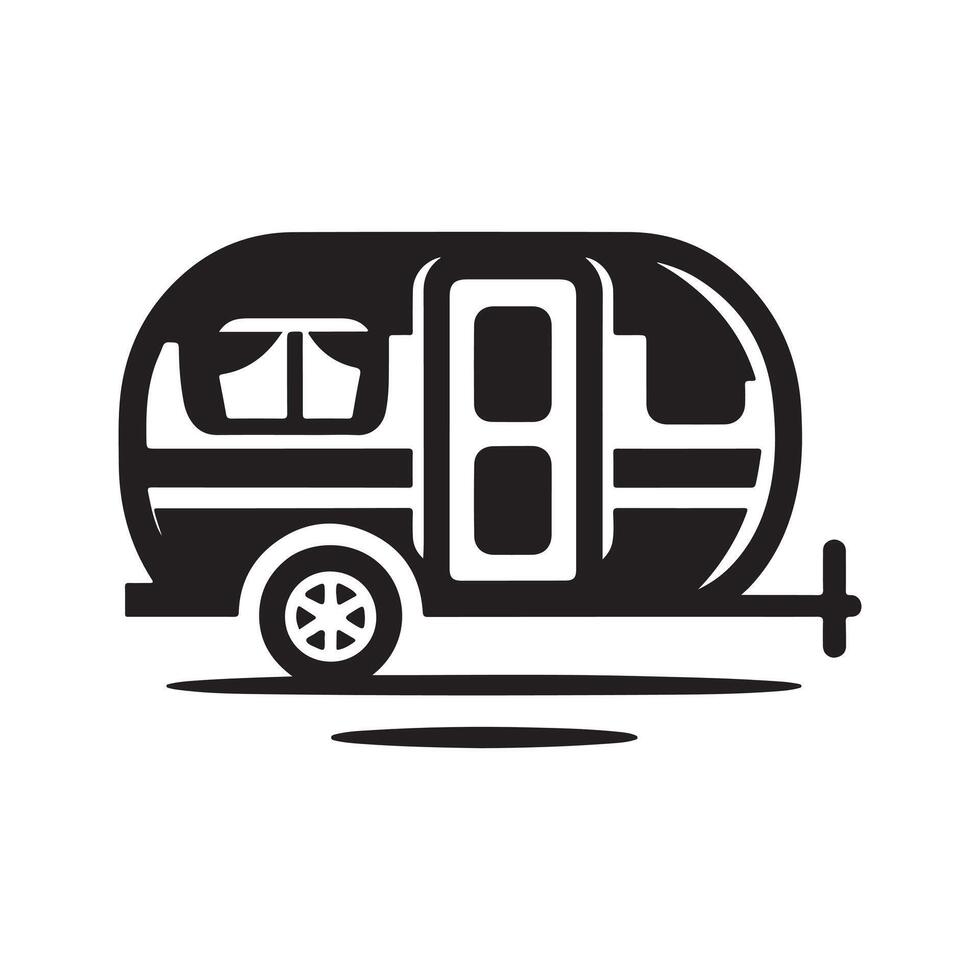Trailer Silhouette Great for Road Trips, Camping, and Transportation Projects vector