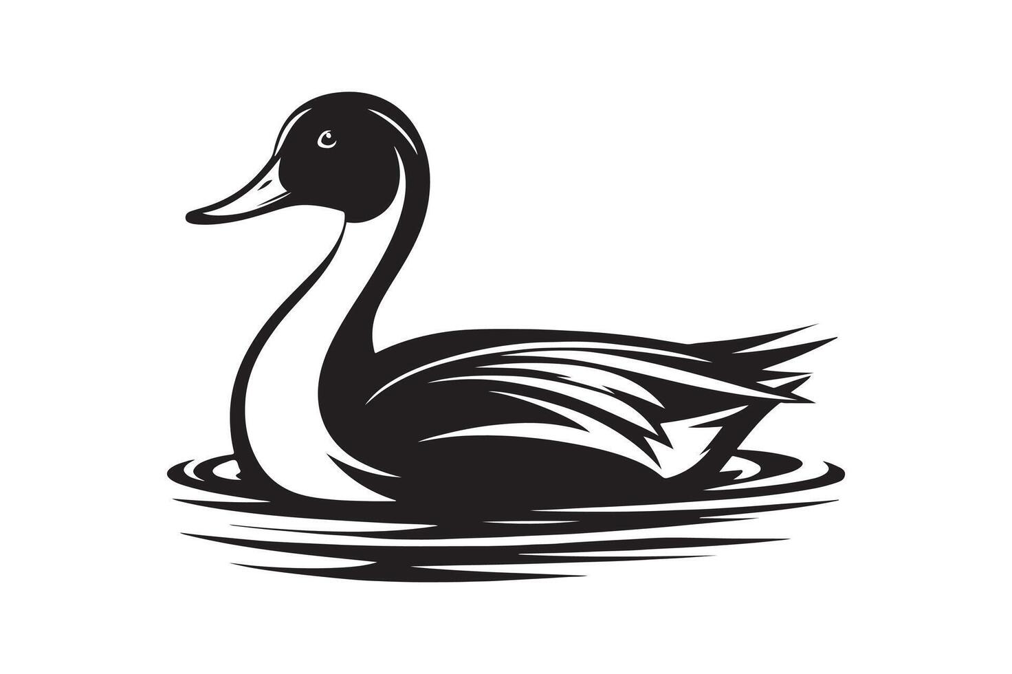 Northern Pintail Silhouette Artwork Great for Nature-Themed Wall Art and Decor vector
