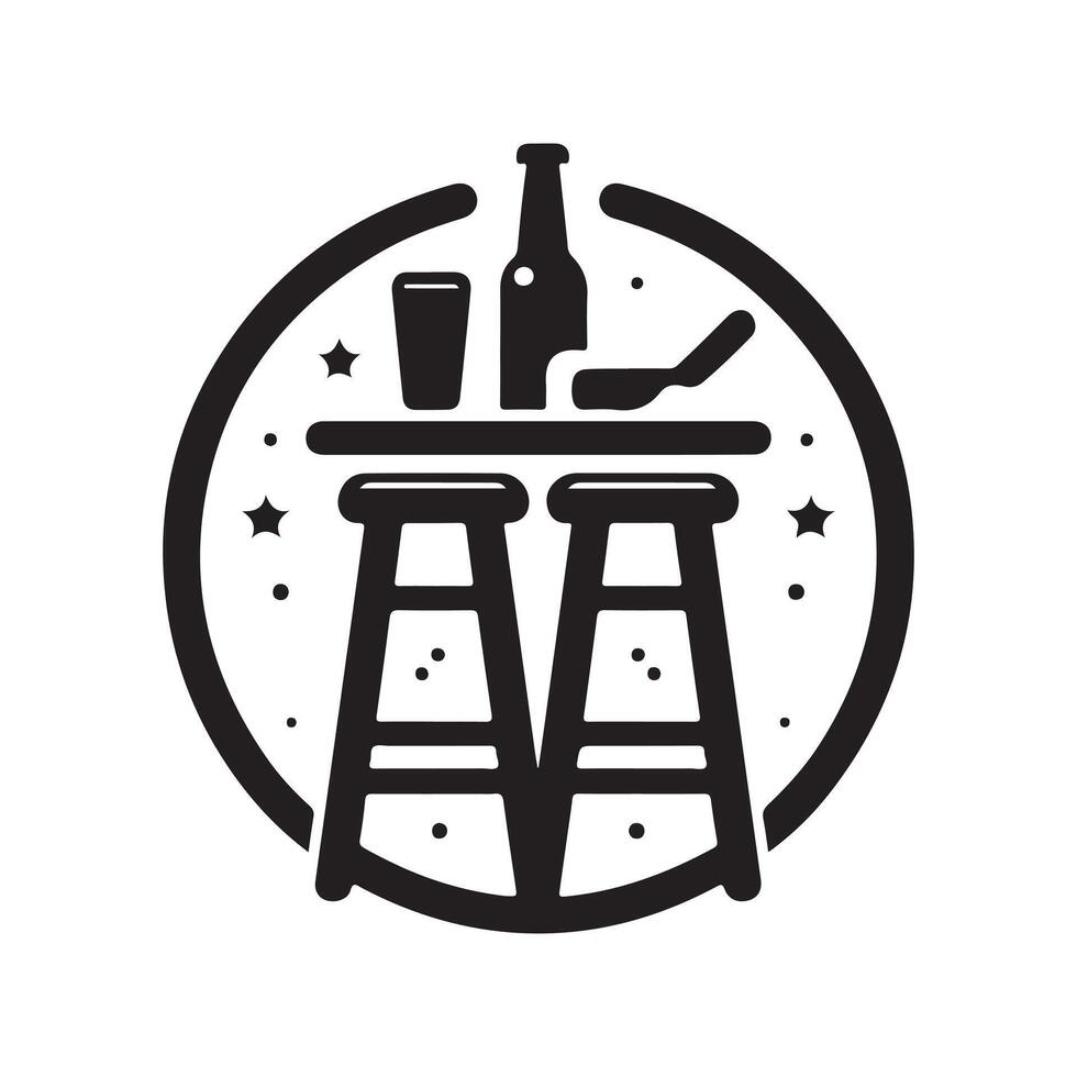 Elegant Bar Stool Silhouette Vectors Suitable for Lifestyle and Home Decor Projects
