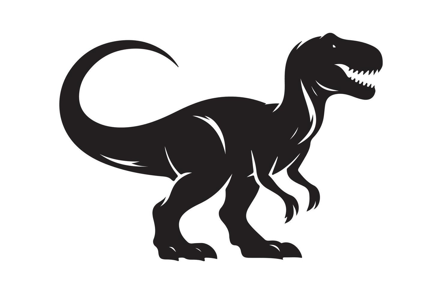 Dinosaur Silhouettes for Educational Worksheets and Graphics vector