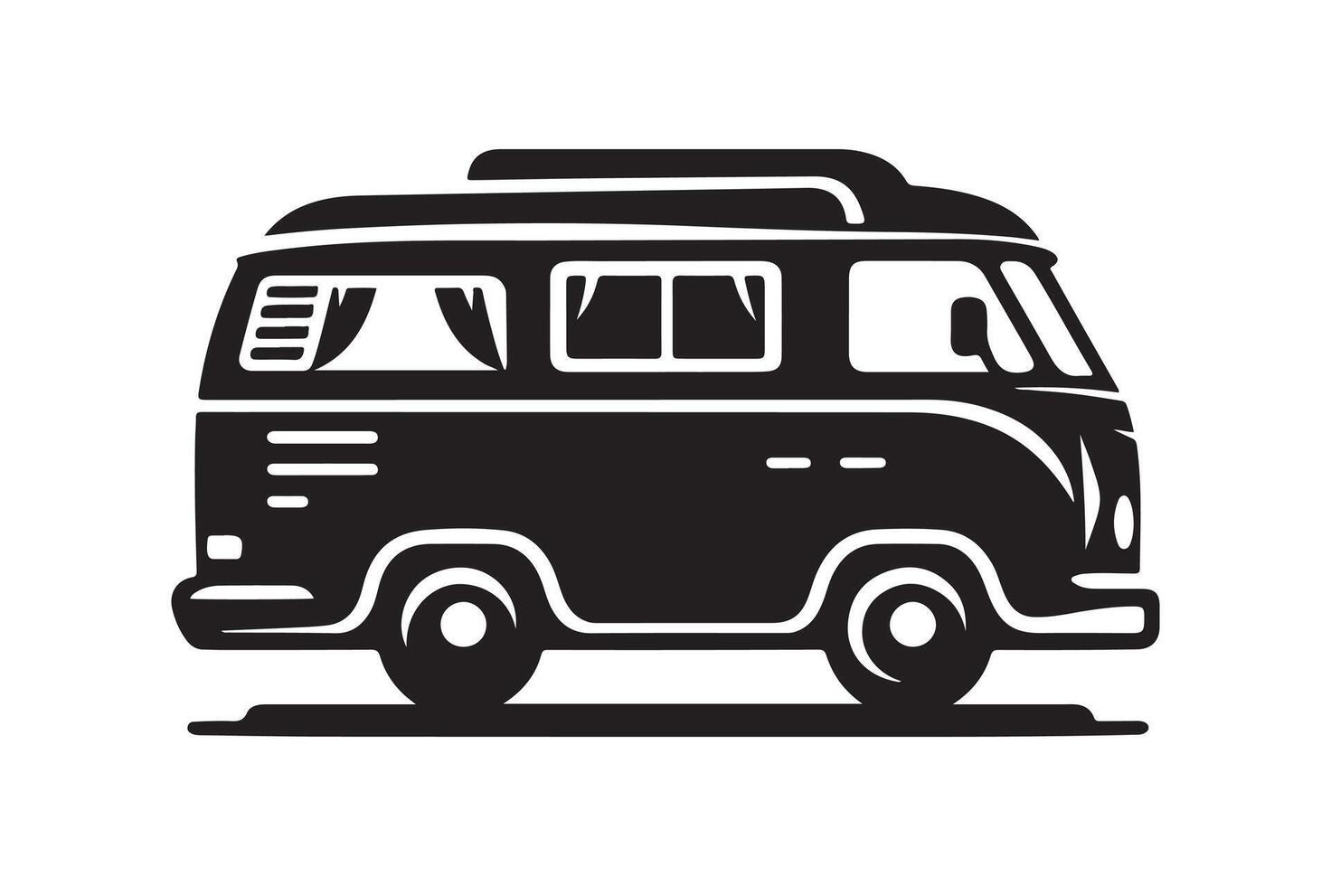 Adventure-Ready Camper Van Silhouettes for Creative Projects vector