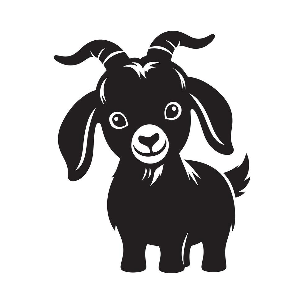 Farm Animal Cute Goat Silhouettes for Graphic Designers vector