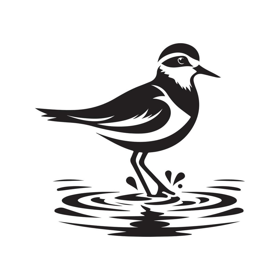Download Plover Silhouette Vectors for High-Quality Bird Art