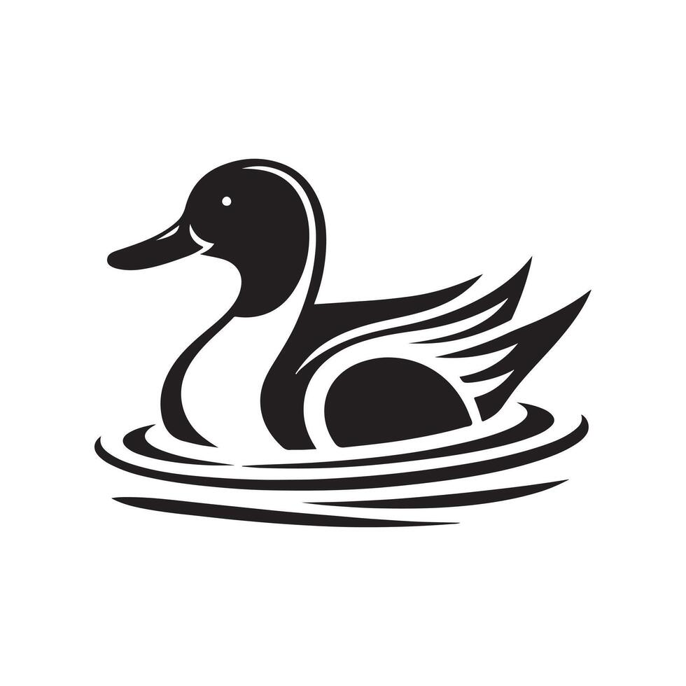 Northern Pintail Silhouette Ideal for Book Covers and Publication Illustrations vector