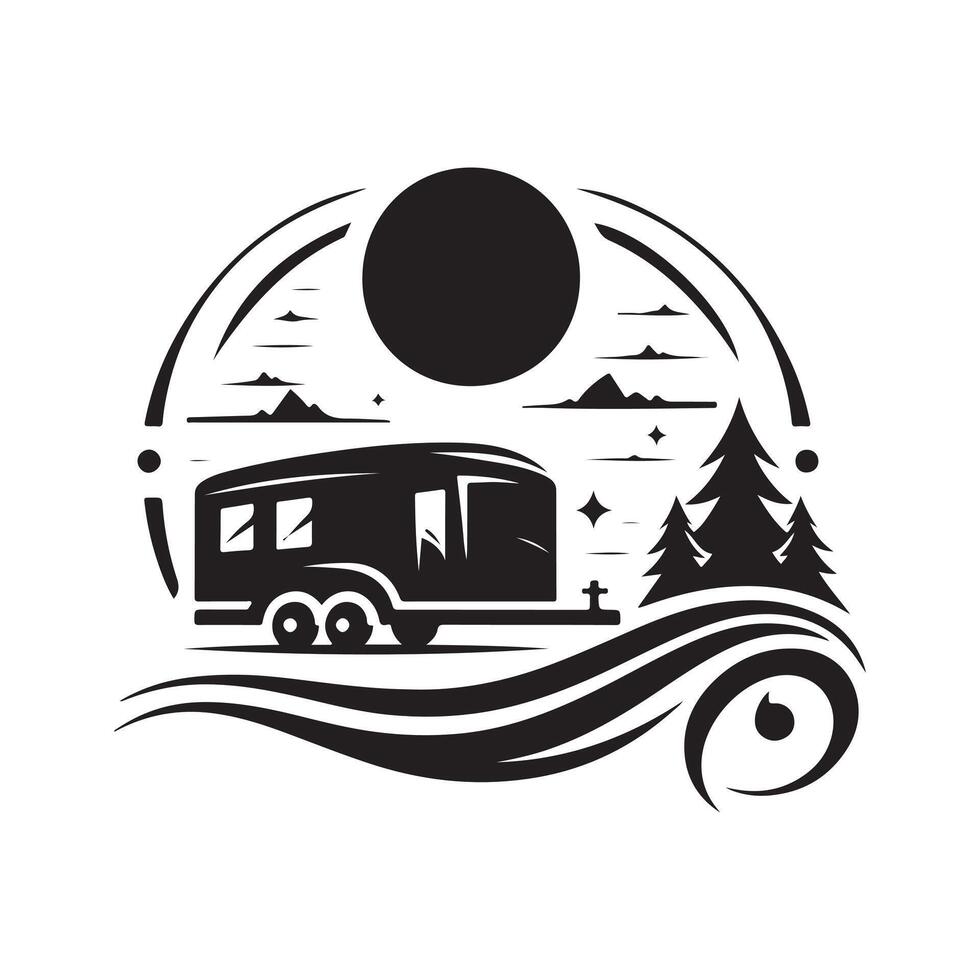 Trailer Silhouette Vectors Design for Posters, Flyers, and Invitations