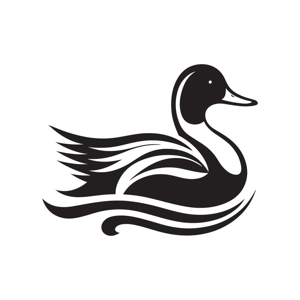 Northern Pintail Silhouette Vectors for Wildlife Conservation Projects