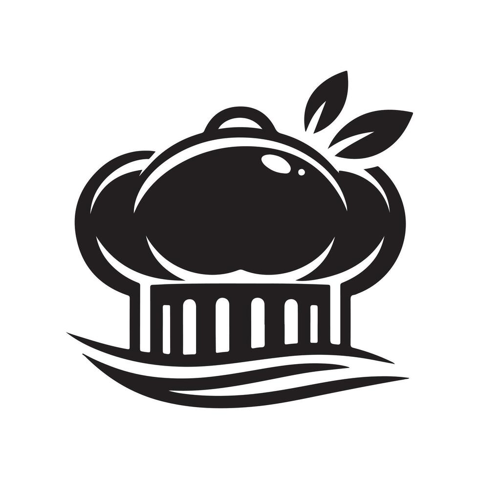 Unique Kitchen Cap Silhouettes Perfect for Food-Themed Marketing vector