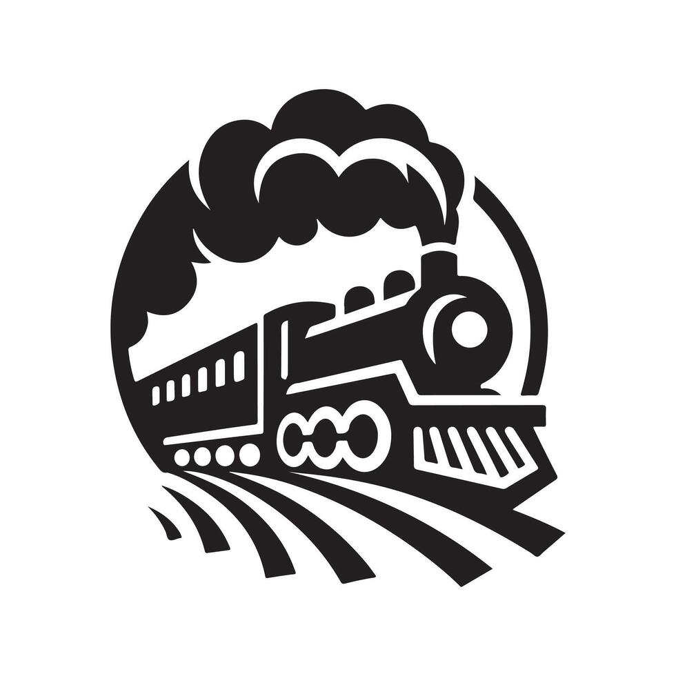 Stylish Train Silhouettes Great for Transportation Marketing vector