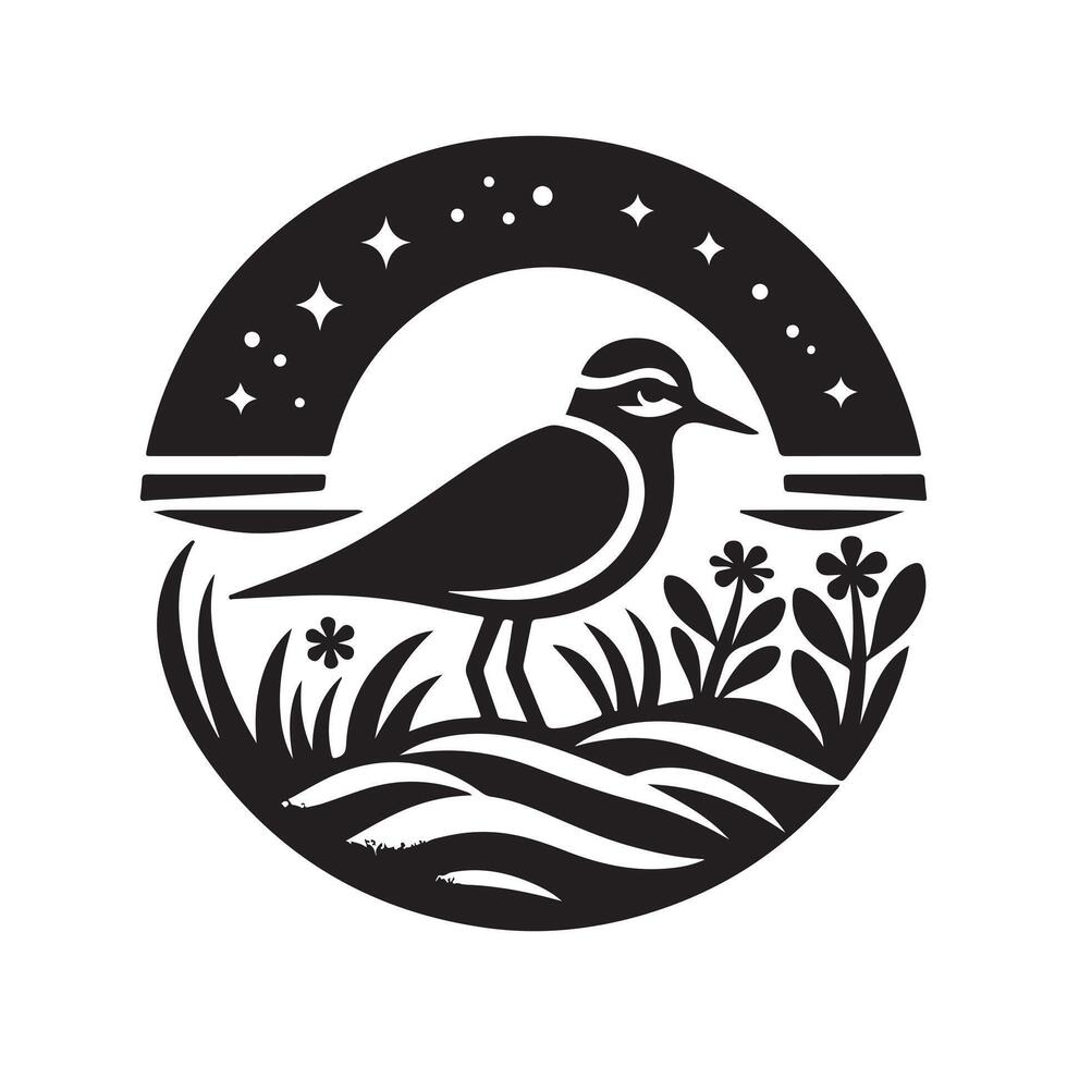 Plover Silhouette Vectors for Educational and Ornithological Projects