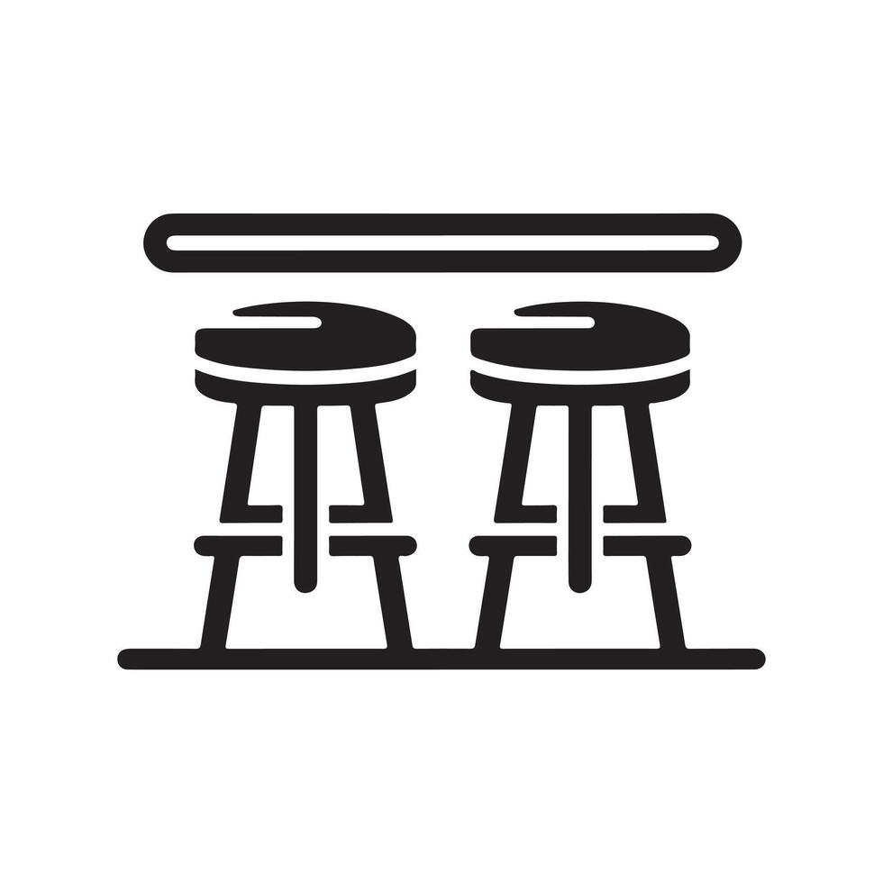 Bar Stool Silhouette Clipart Ideal for Restaurant Menus and Branding vector