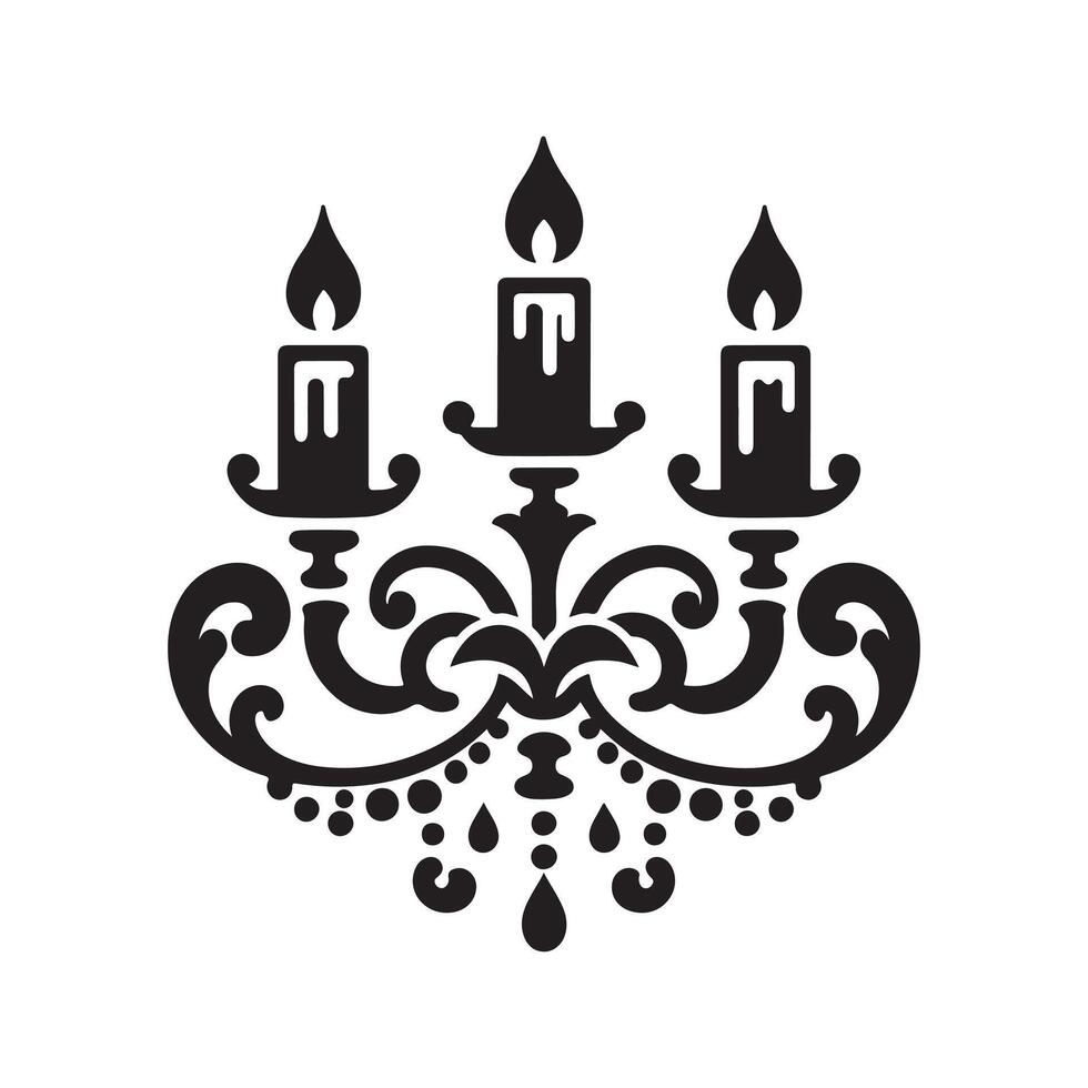 Unique Candle Silhouettes for Halloween Party Invitations vector