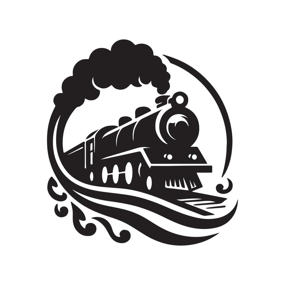 Train Silhouette Vectors for Timeless and Elegant Designs