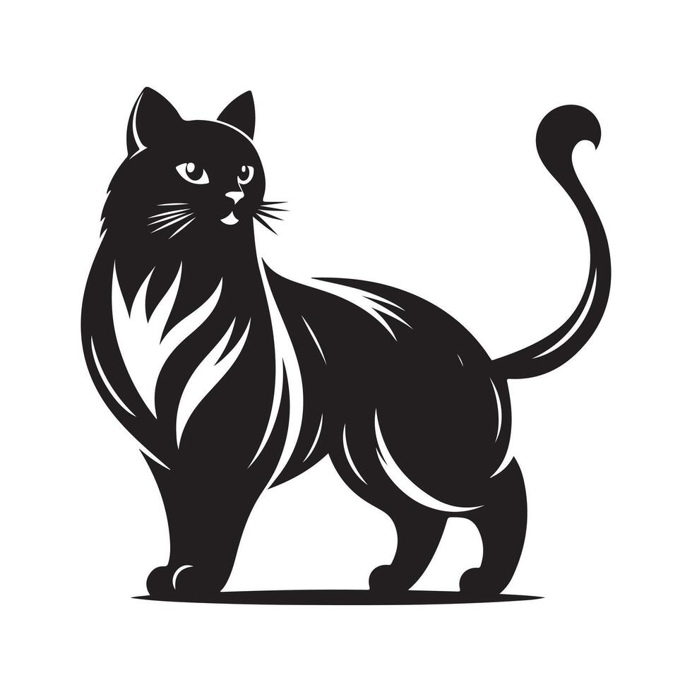 Cat Silhouettes for Decals, Stickers, and Custom Labels vector