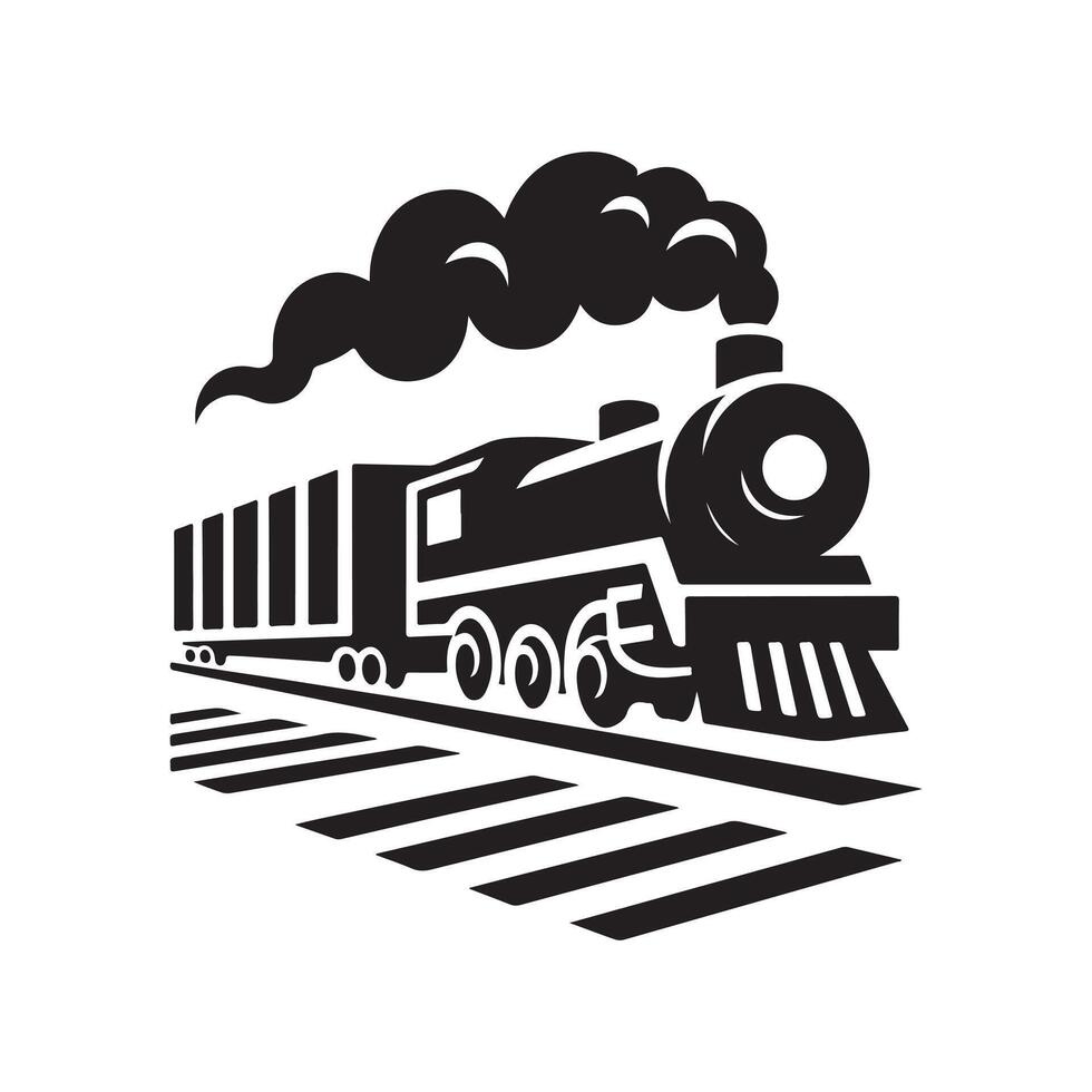 Train Silhouette Vectors Perfect for Scenic Railway Graphics