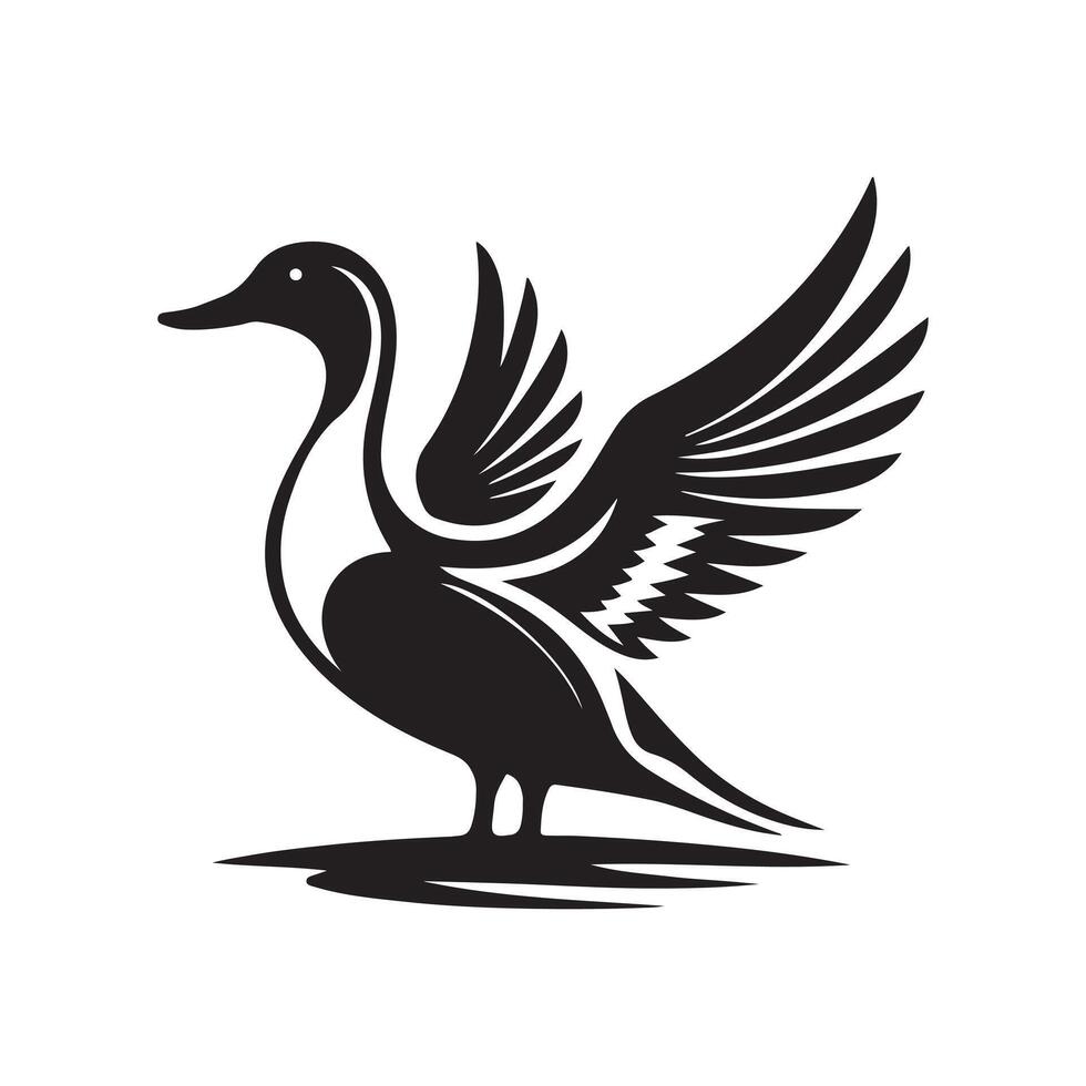 Northern Pintail Silhouette Perfect for Nature-Themed Products and Print Designs vector