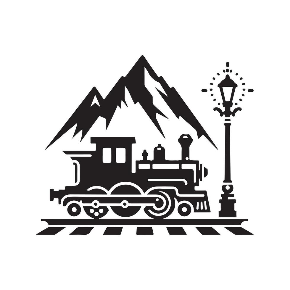 Creative Train Silhouettes for Map and Route Graphics vector