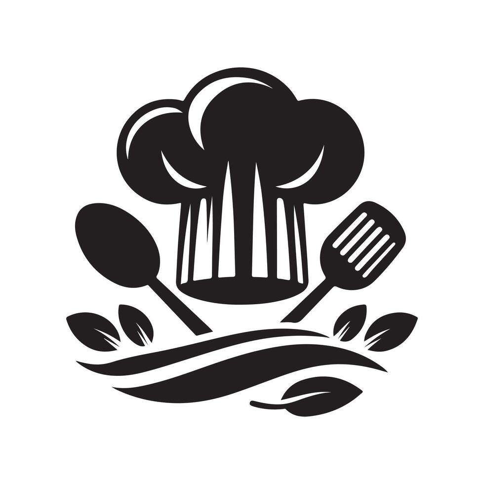 Creative Kitchen Cap Silhouettes for Recipe Blogs and Websites vector