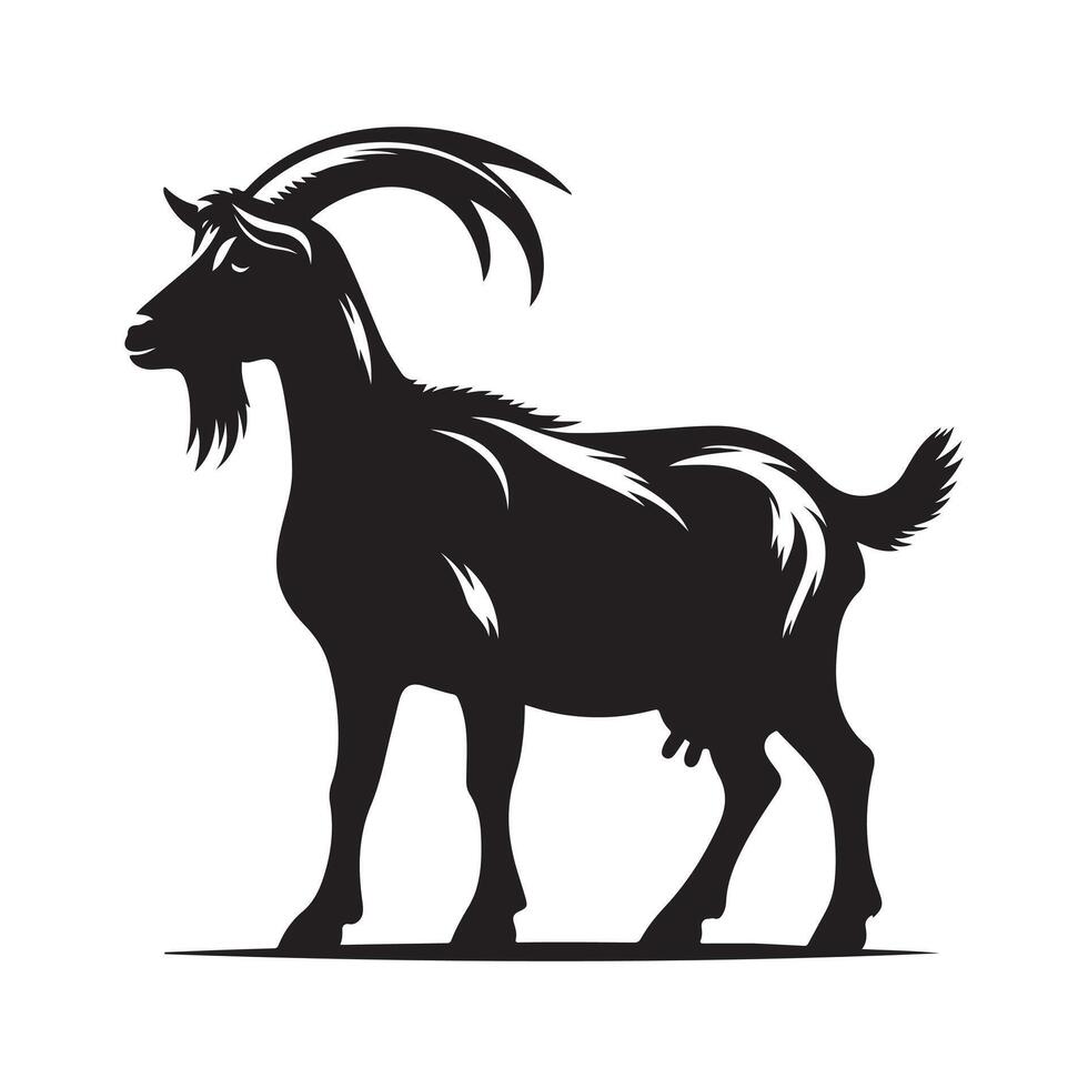 Playful Goat Silhouette Vectors for Seasonal and Holiday Projects