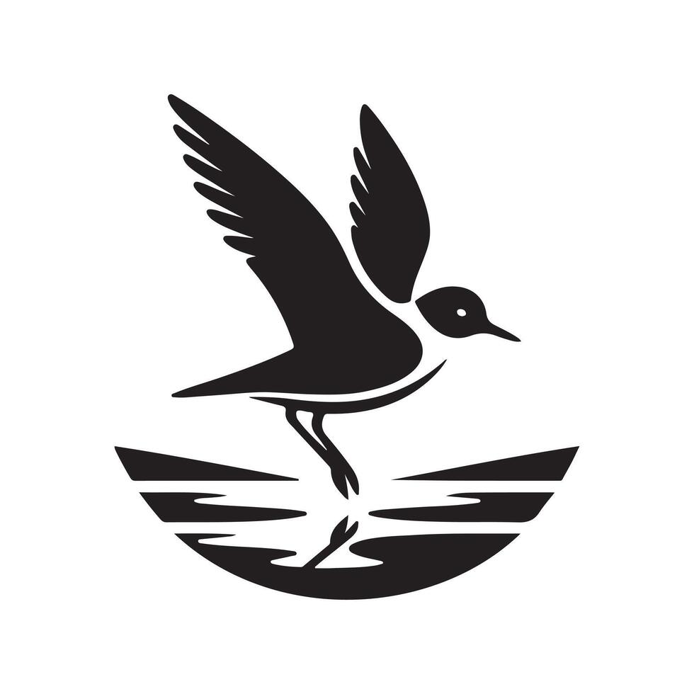 Plover Silhouette Vectors for Bird Species Identification Materials