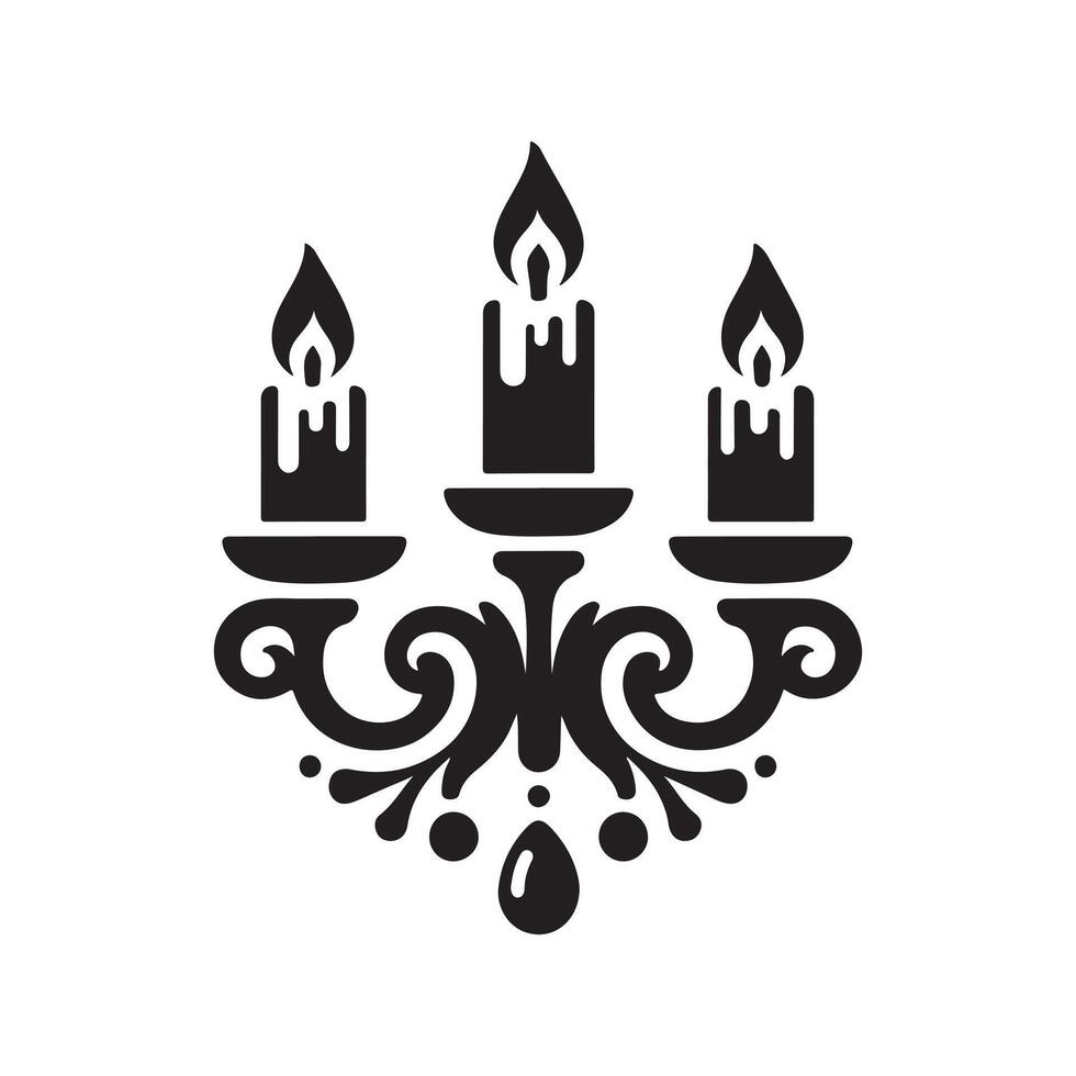 Handcrafted Candle Silhouettes for Unique Design Projects vector