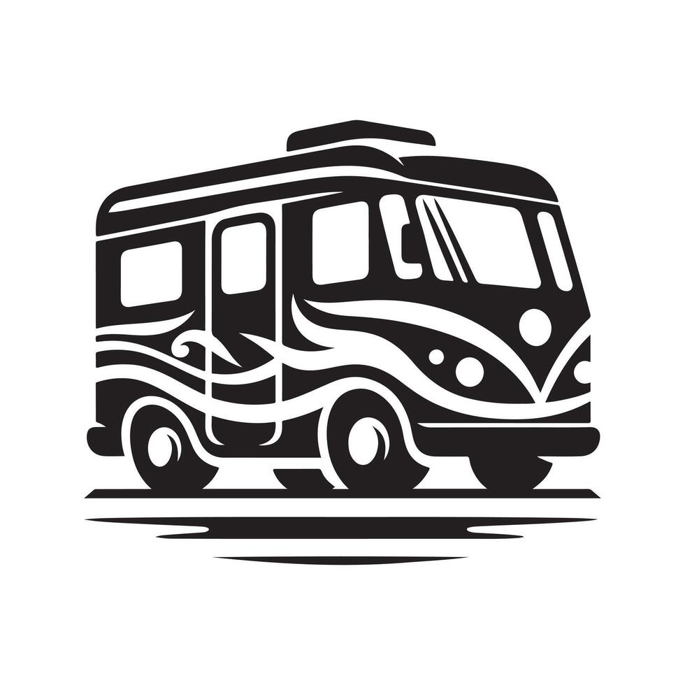 Modern Camper Van Silhouettes for Branding and Advertising vector