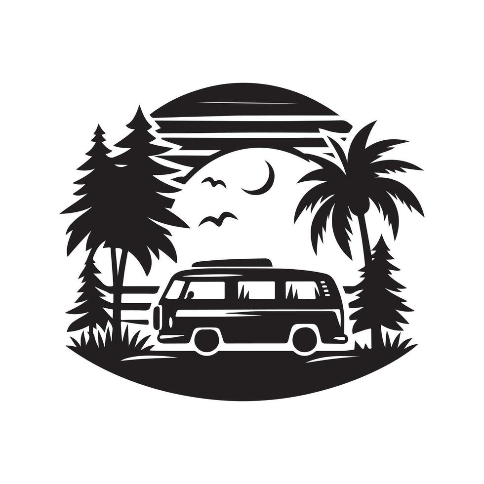 Camper Van Silhouettes for Posters, T-Shirts, and More vector