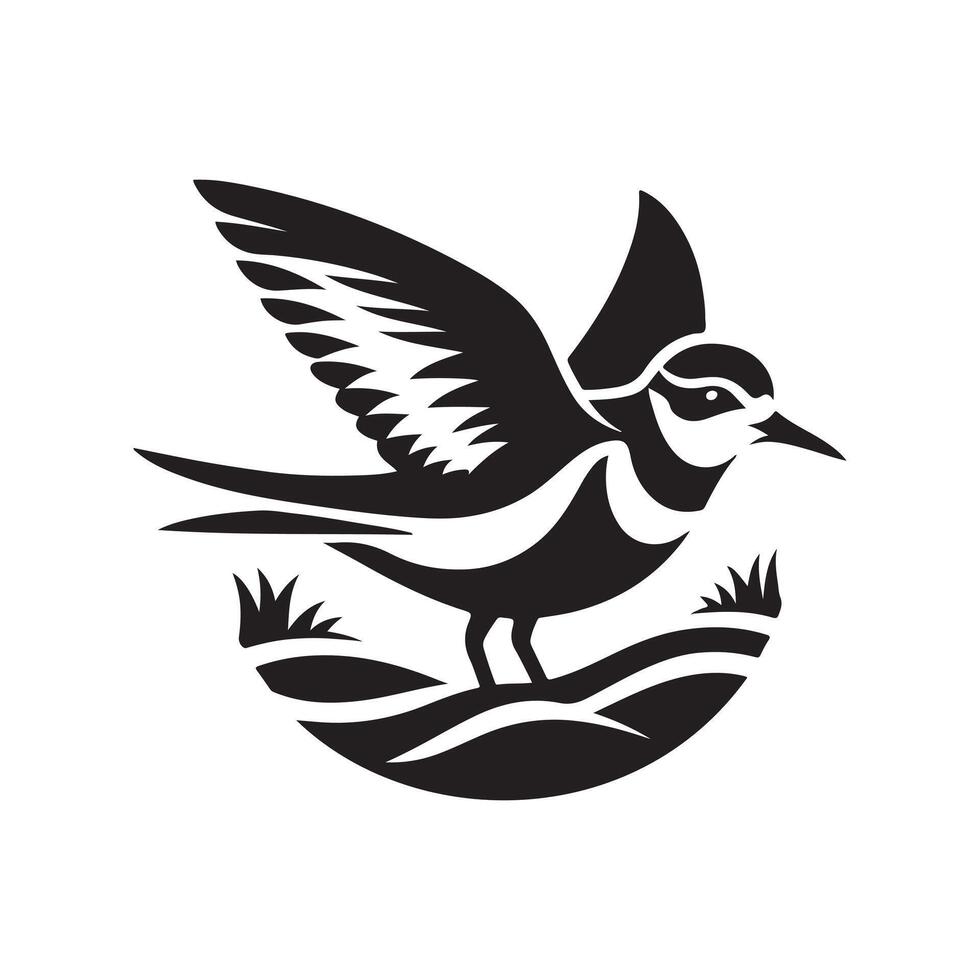 Elegant Plover Silhouettes for Ornamental and Decorative Graphics vector