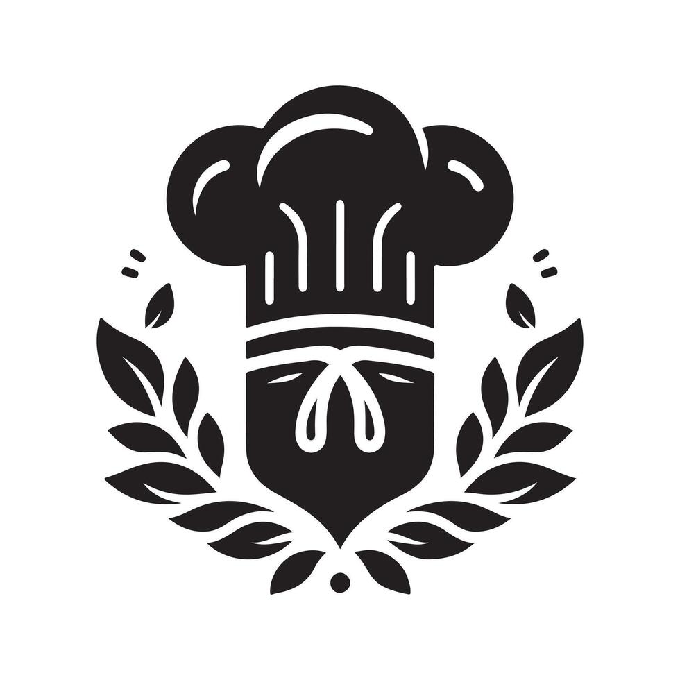 Minimalist Kitchen Cap Silhouettes for Modern Food Branding vector