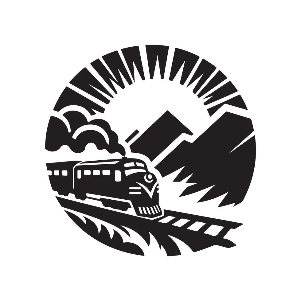 Train Silhouettes Ideal for Tourist Destination Graphics vector