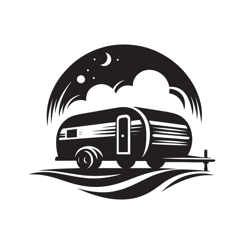 Trailer Silhouette Graphics Best for Transport, Adventure, and Cargo Themes vector