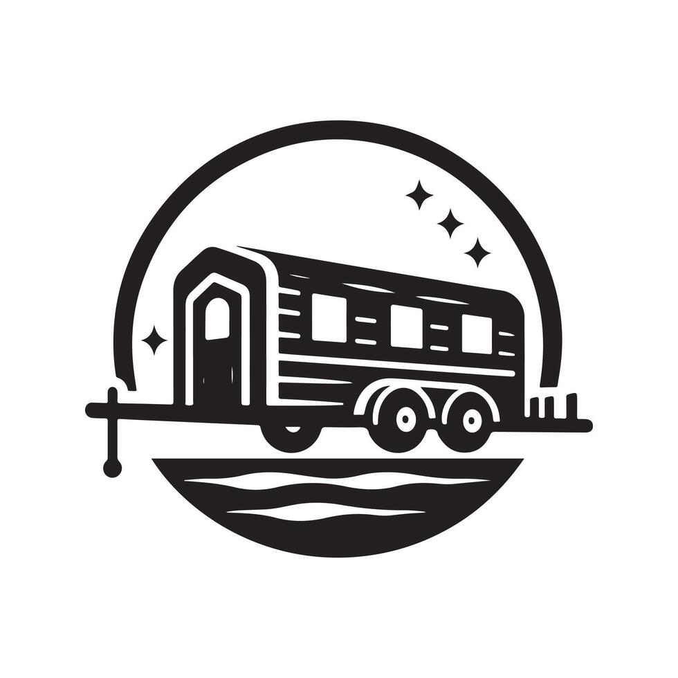 Trailer Silhouette Ideal for Lifestyle, Outdoor, and Travel Designs vector