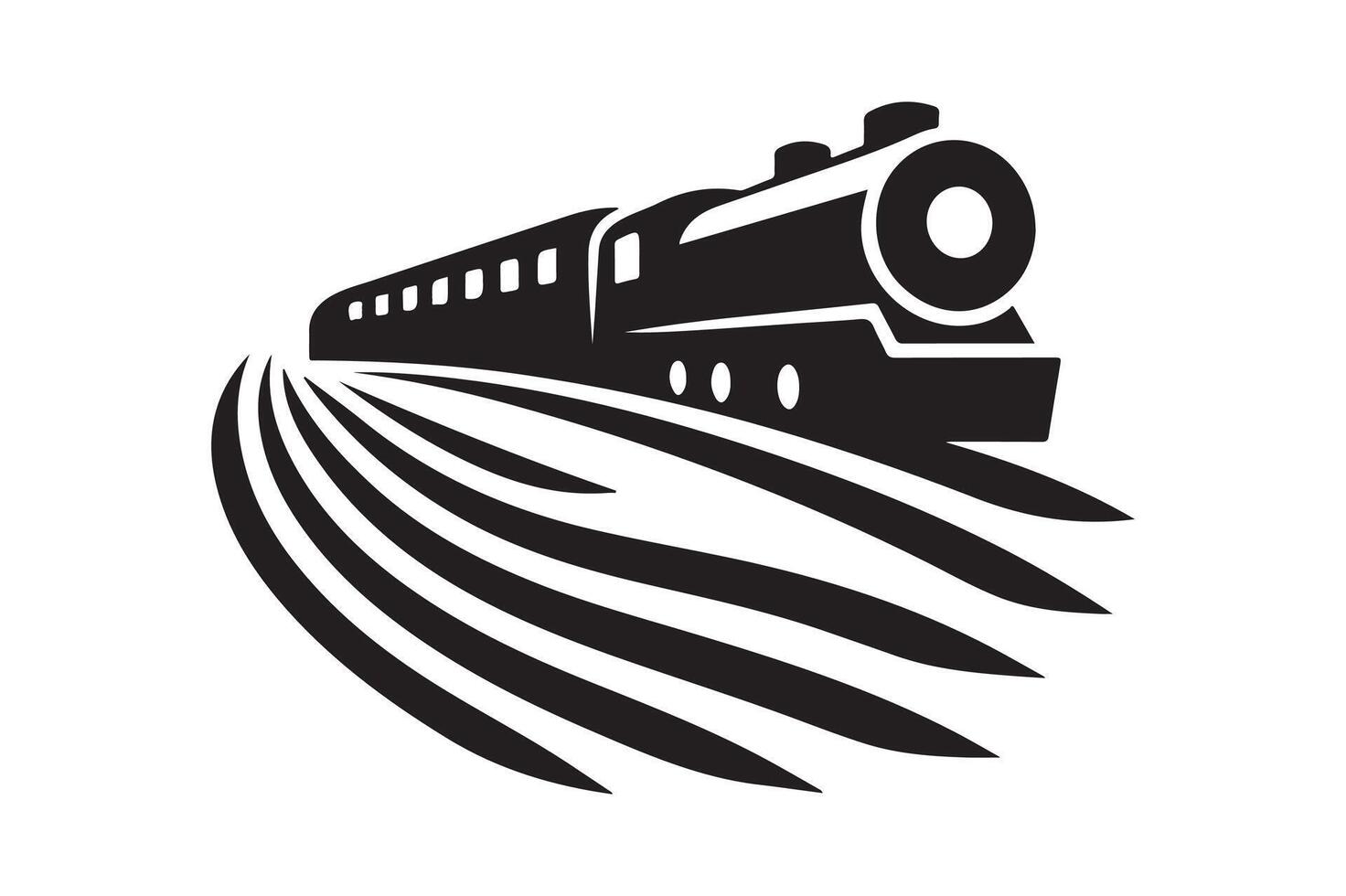 Creative Train Silhouette Illustrations for Digital Artwork vector