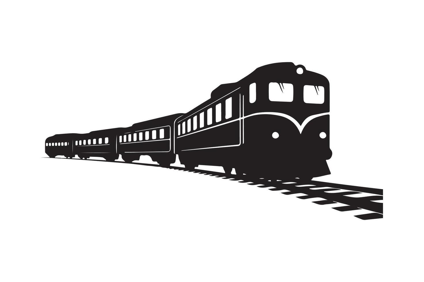 Elegant Train Silhouettes for Railway Heritage Projects vector
