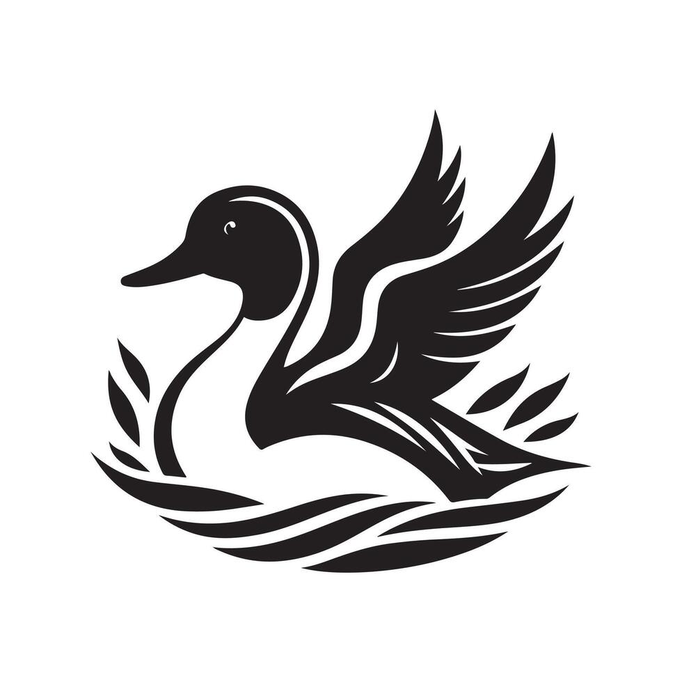 Northern Pintail Silhouette Line Art Ideal for Craft and DIY Projects vector
