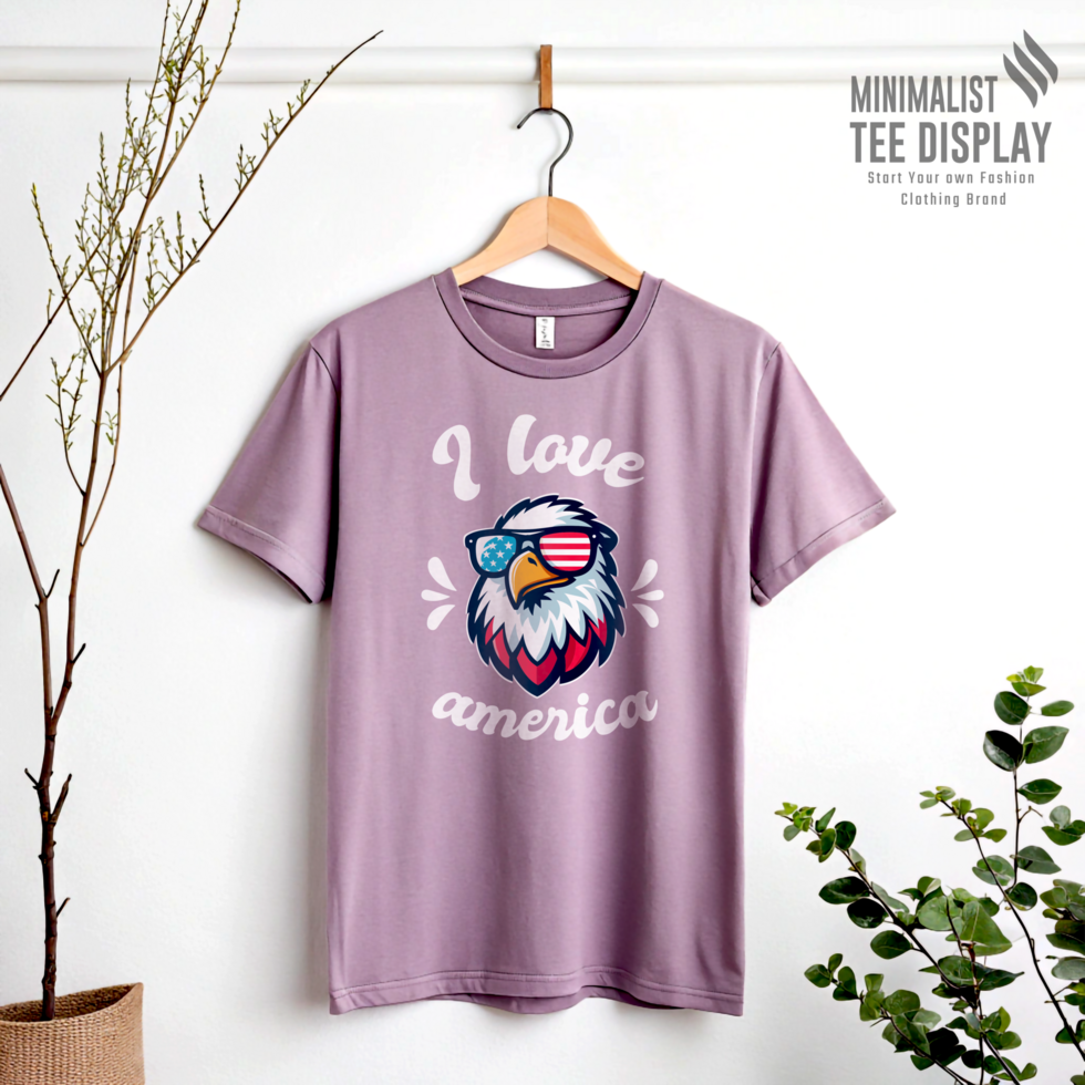 Flat Lay Minimal Tee Display with Shadow Play psd
