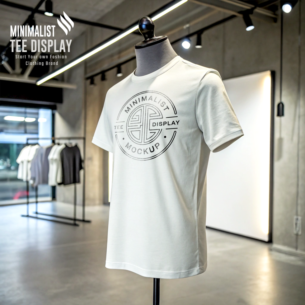 Simple White Tee Mockup Design psd