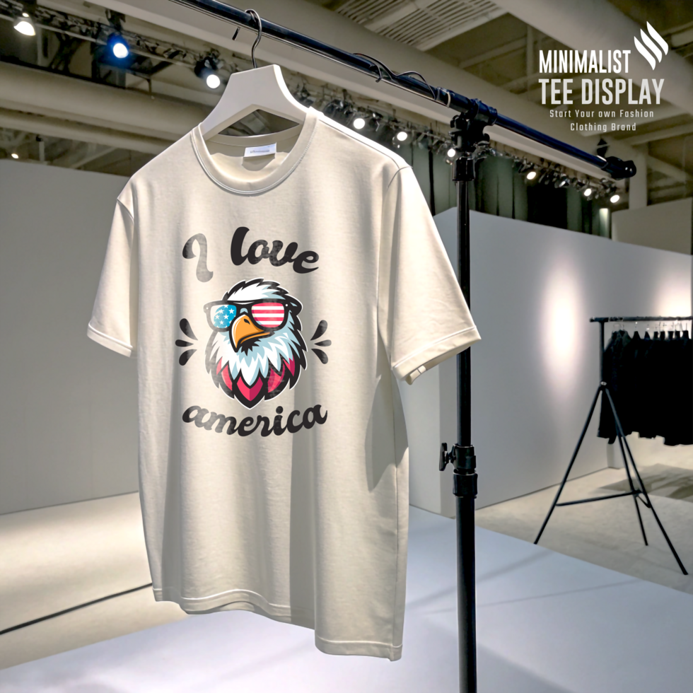 Hanging Plain T-Shirt Mockup Display psd