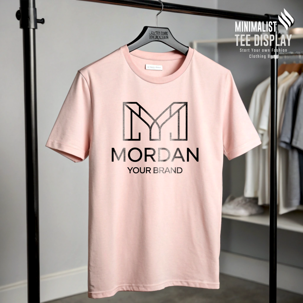 Minimalist Graphic Tee Mockup with Subtle Shadows psd