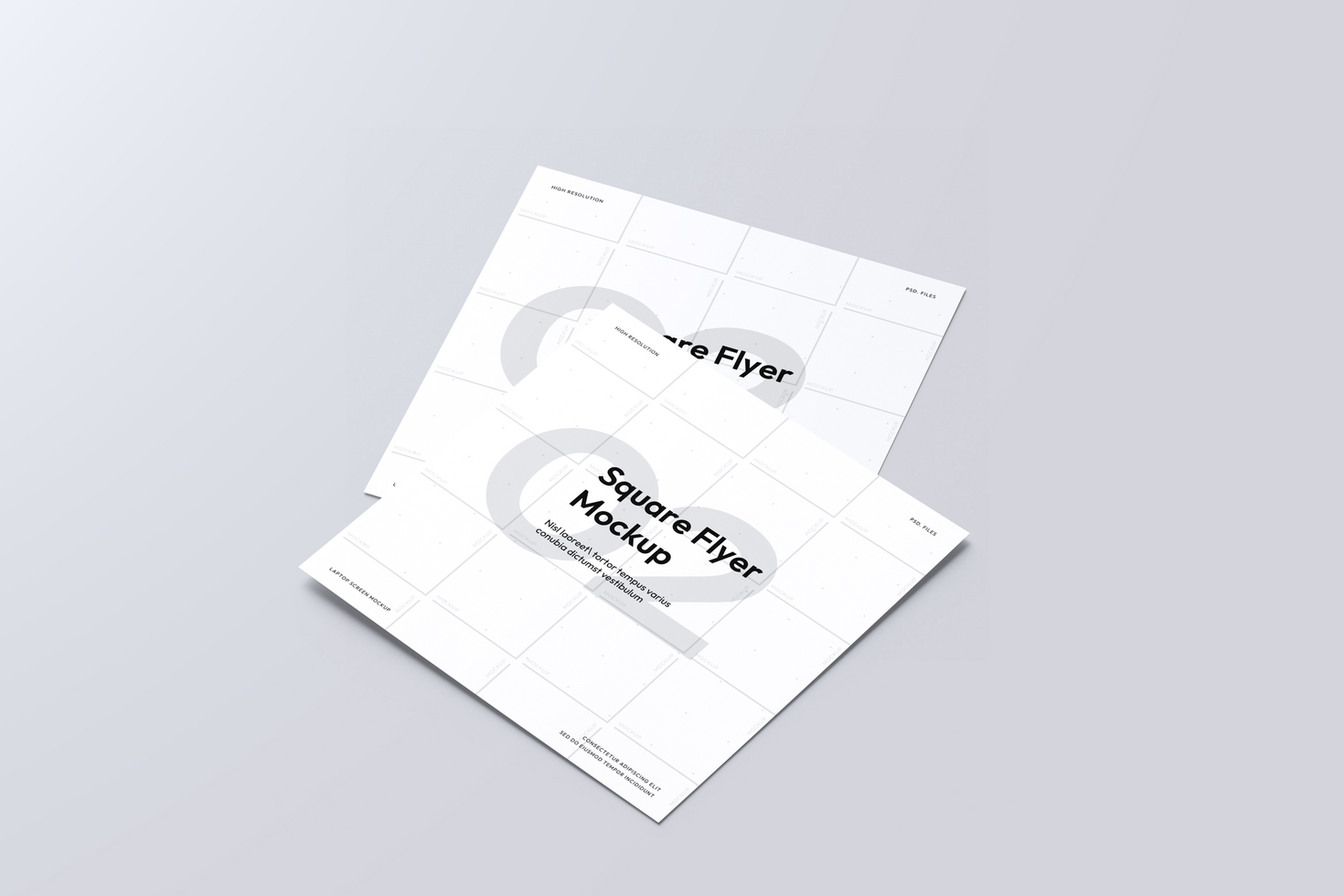 Square Flyer 3D Mockup psd