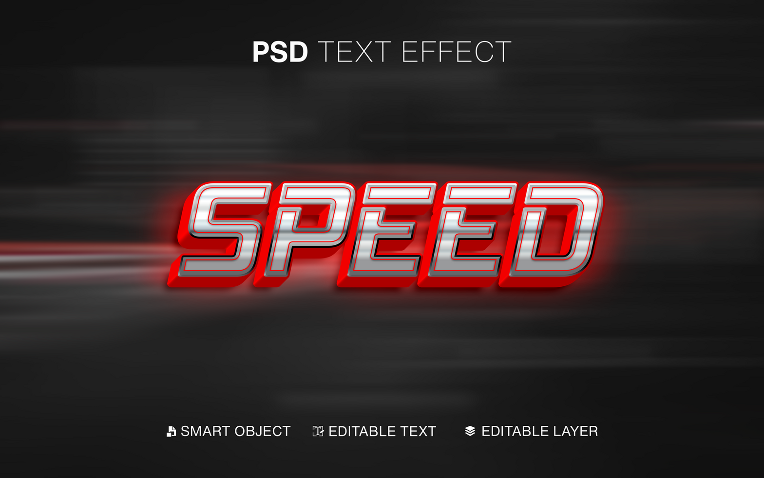 Editable Speed Text Effect psd