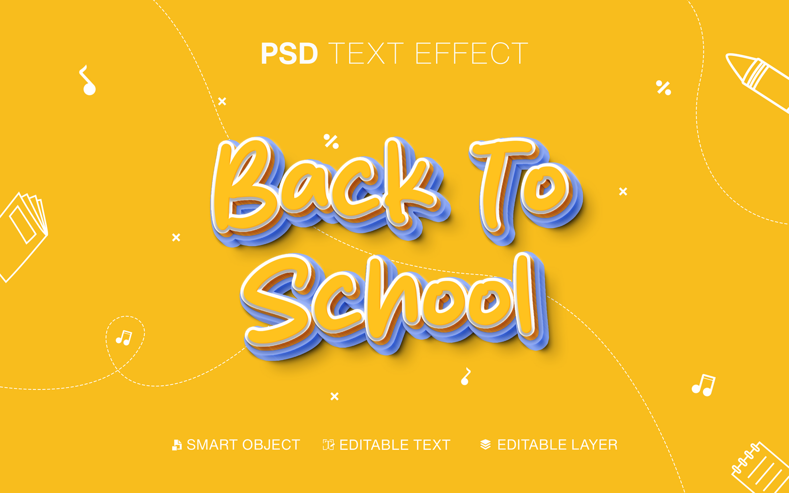 3D Back To School Text Effect psd